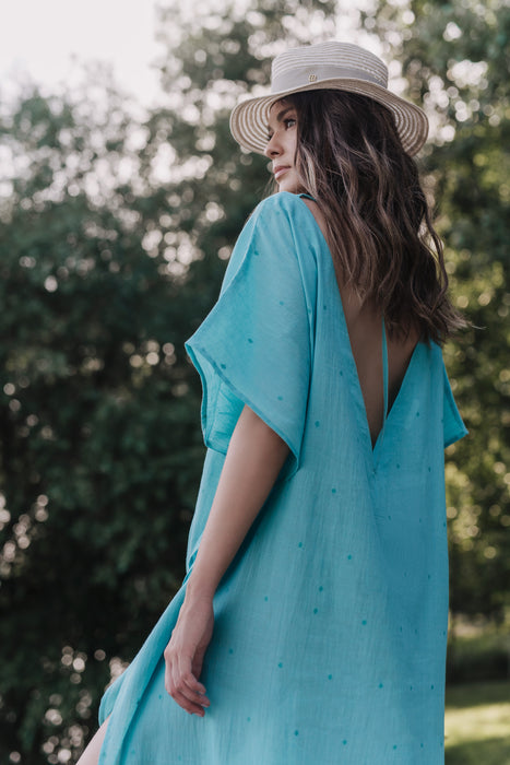 Elektra Kaftan - Aqua Jamdani