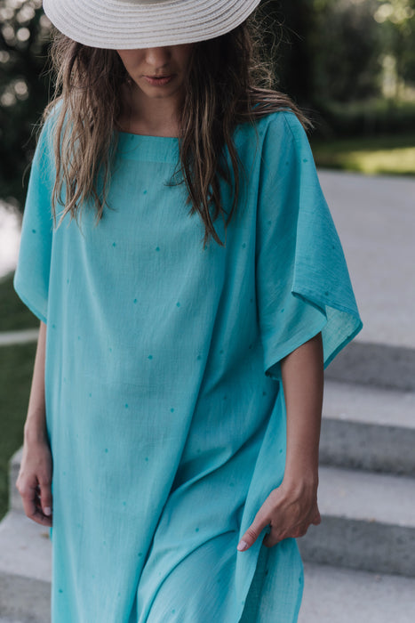 Elektra Kaftan - Aqua Jamdani