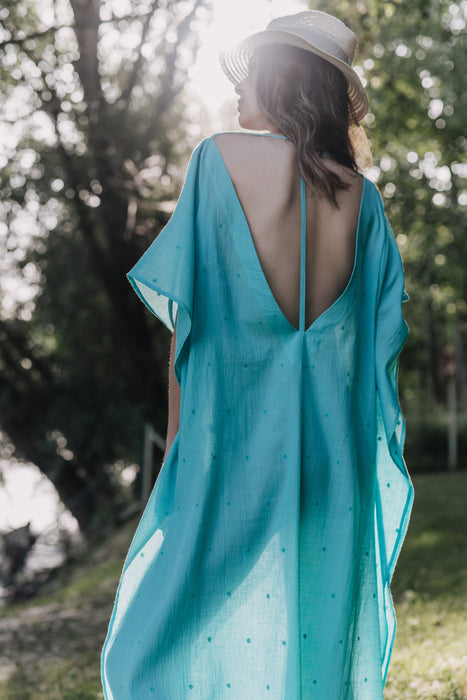 Elektra Kaftan - Aqua Jamdani