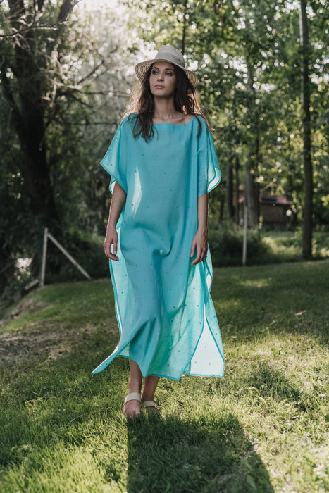 Elektra Kaftan - Aqua Jamdani