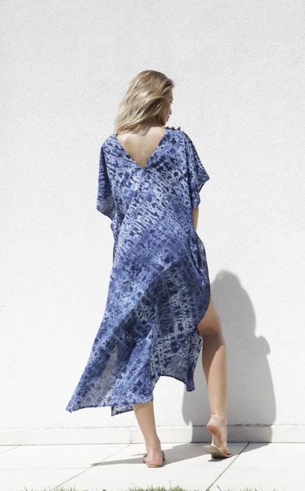 Echo Kaftan - Frosted Flower Blue